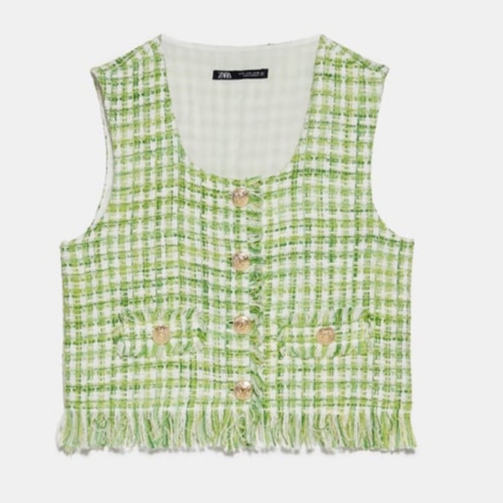ZARA Tweed vest Top. Large - Picture 9 of 10